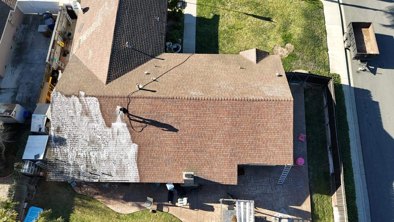 Roof Maxx treatment in progress — Calabasas