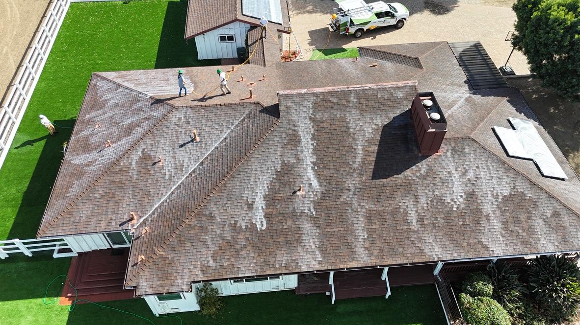 Roof Maxx treatment in progress — Moorpark