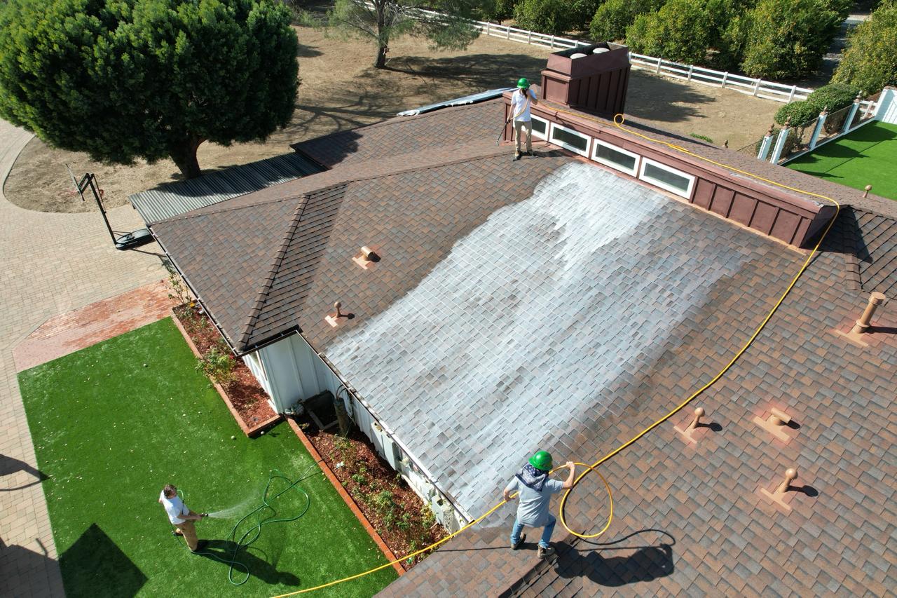 Roof Maxx treatment in progress — Santa Paula