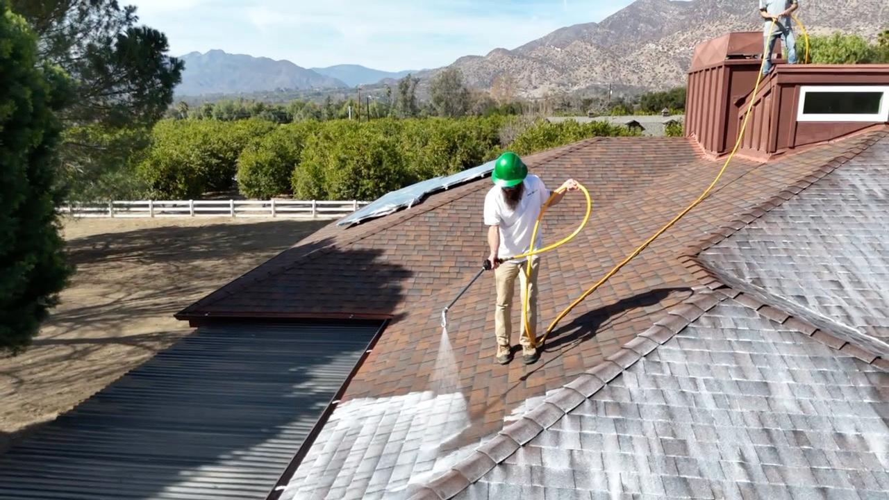 Roof treatment on Ojai ranch property